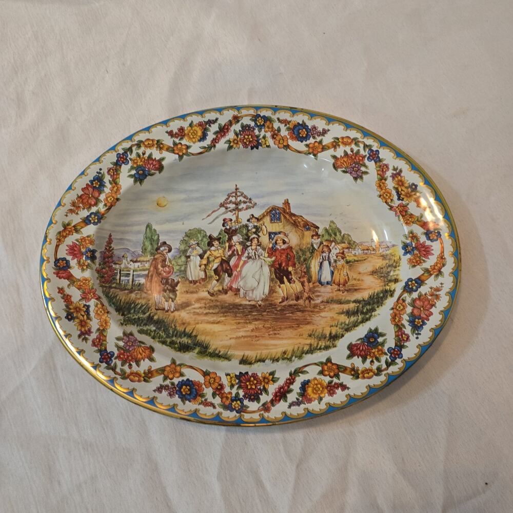 Daher Decorated Ware Tin Wall Plate 13 inches long